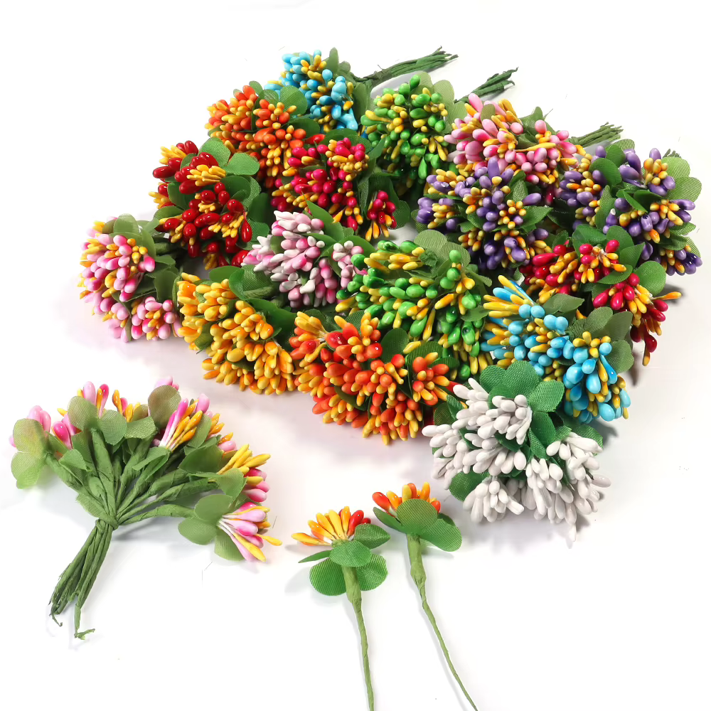 Bouquet de fleurs artificielles en rotin