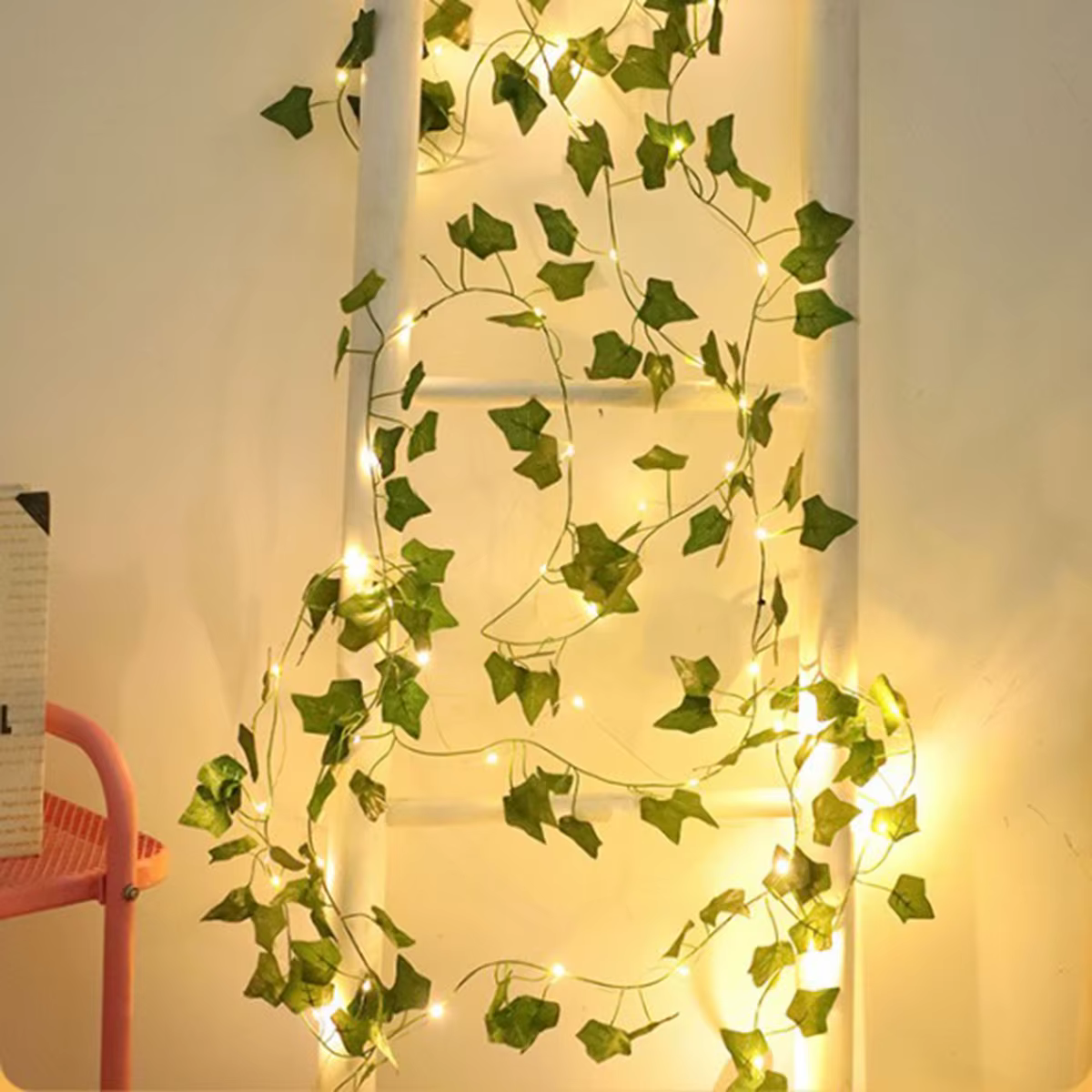 Guirlande lumineuse féerique à feuilles vertes