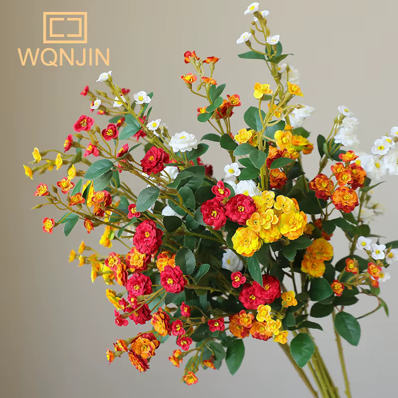 WQNJIN-Mini Poubelle Européenne Rétro de Haute Qualité, Branche Longue, Fleurs Artificielles, Centre de Table pour la Maison, Décor de Chambre, 75cm