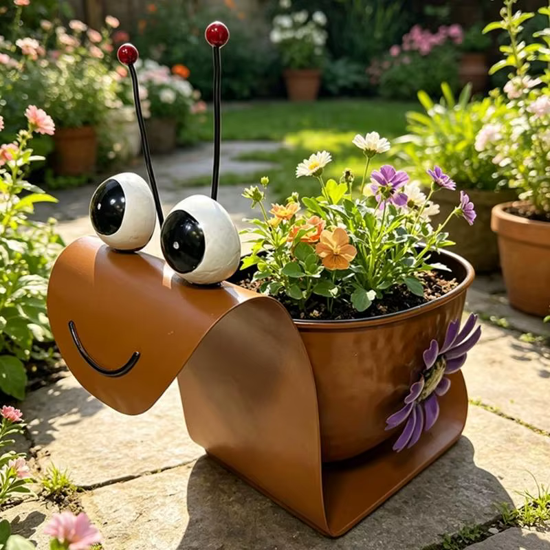 Pot plantes en métal d'escargot