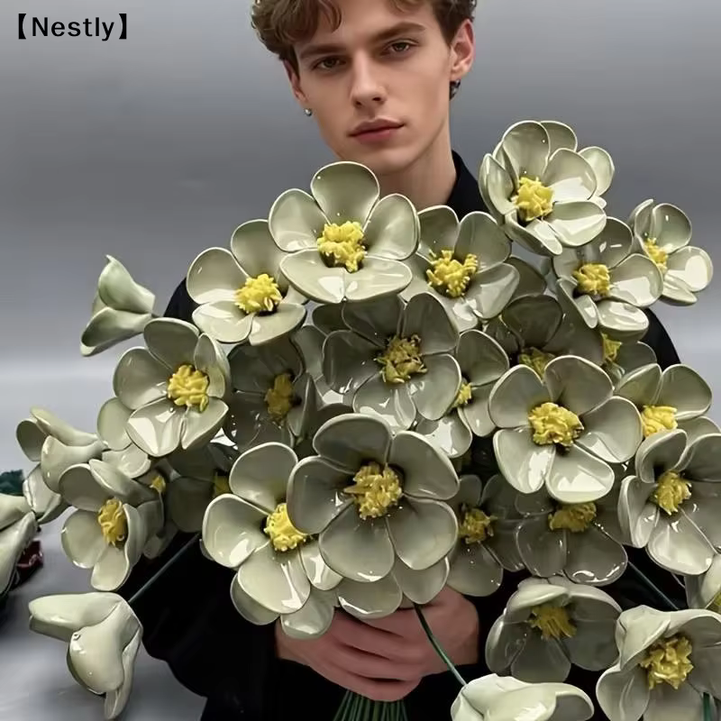 Fleurs artificielles en céramique