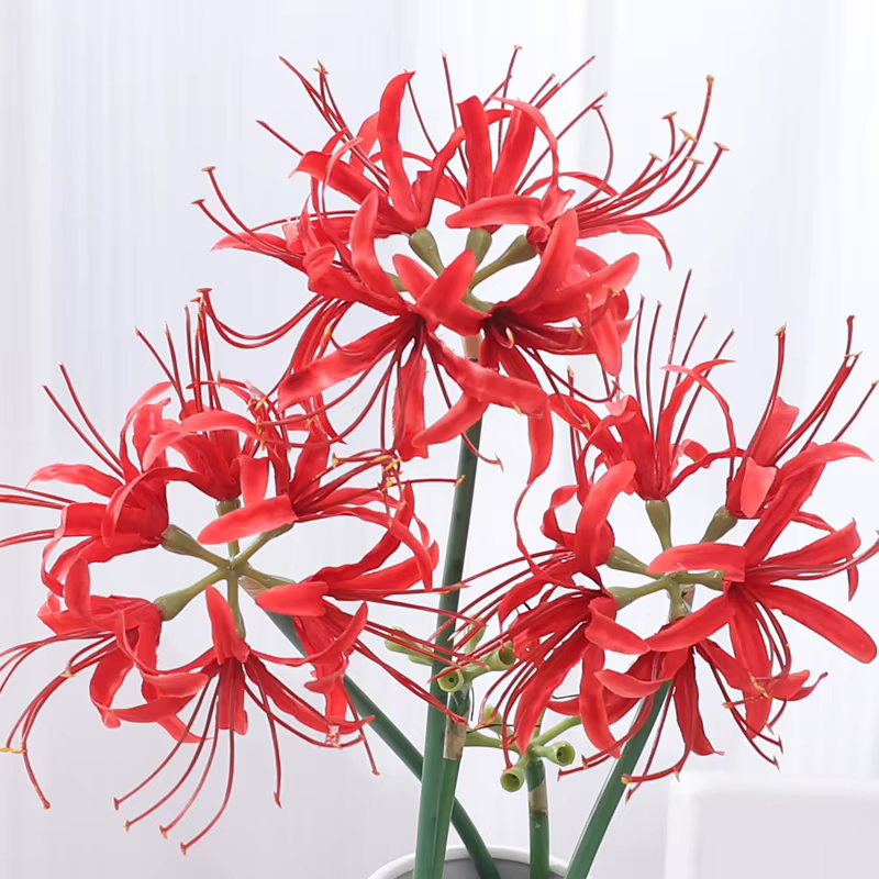Kahaul 64 cm fleurs artificielles Higanbana branche belle fausse fleur couronne de noël maison Festival fête mariage jardin décor