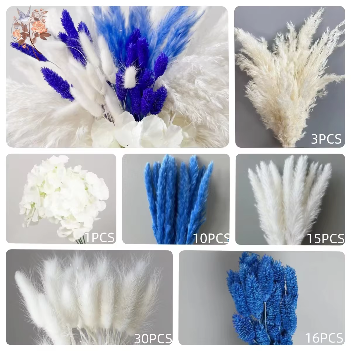 Bouquets de fleurs artificielles séchées naturelles