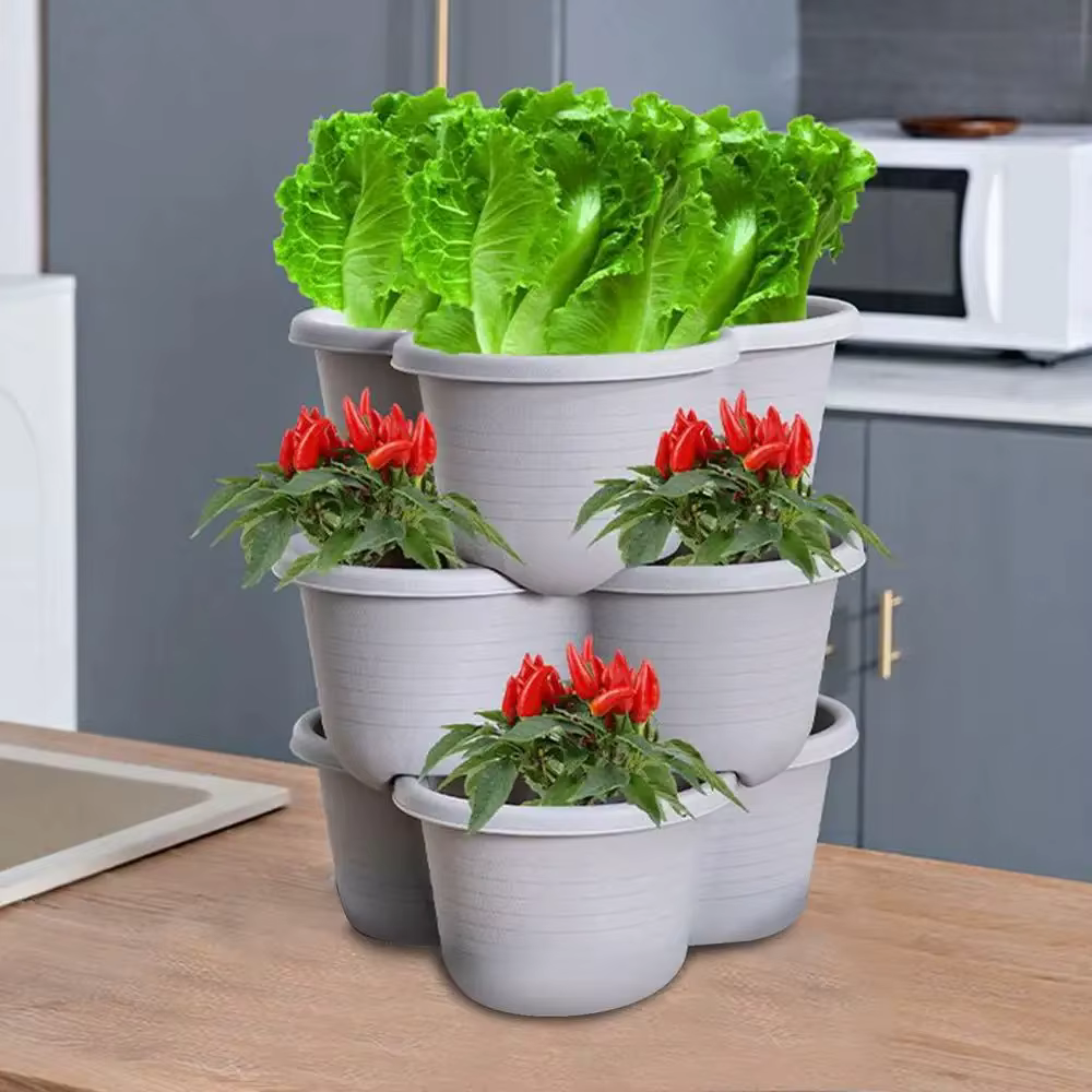 Pot de fleurs vertical empilable