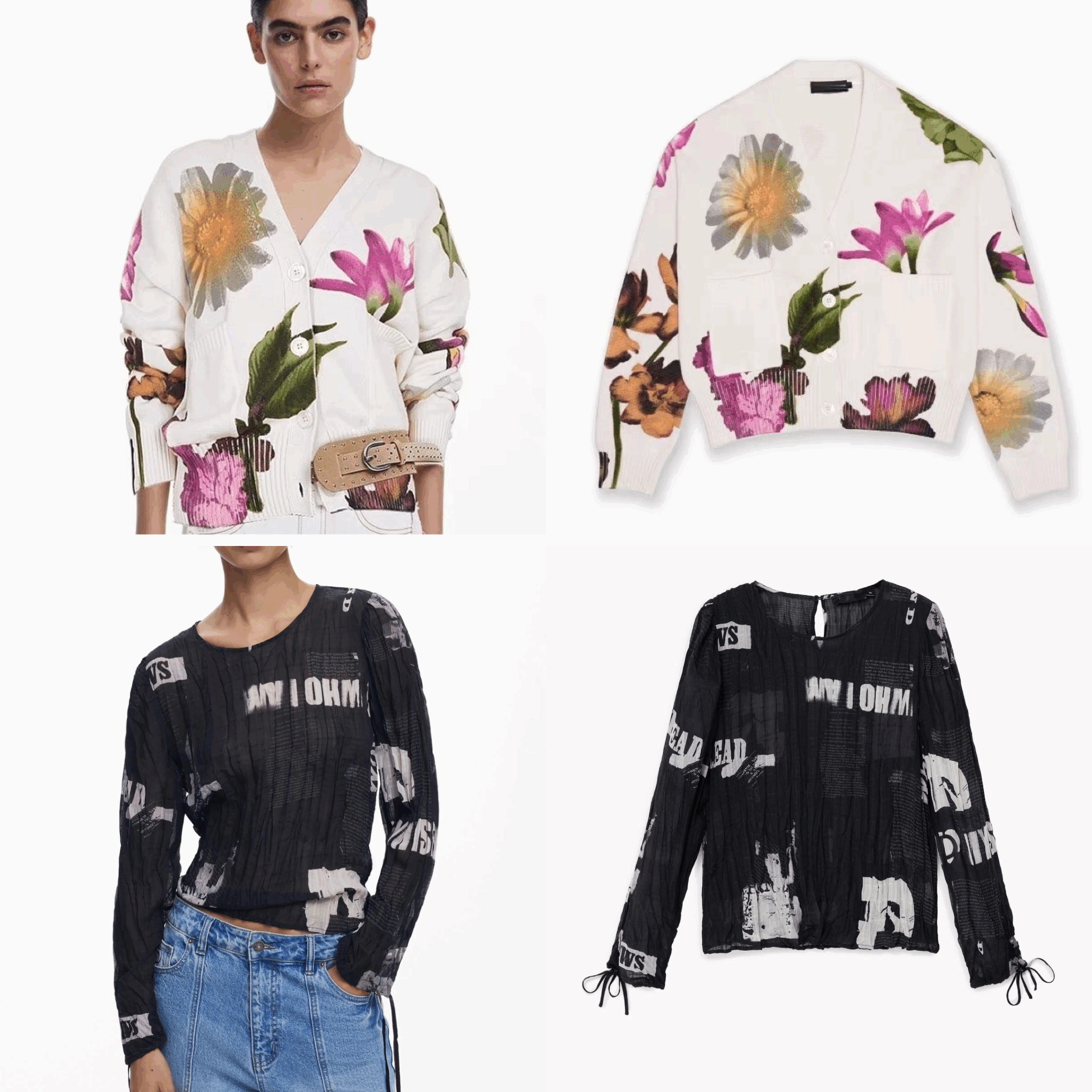 Pull tricoté pour femmes espagnoles, Original européen et américain, imprimé floral, ample, nouveau produit automne/hiver