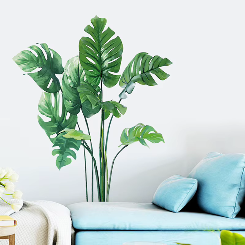 Grandes feuilles de plantes vertes tropicales