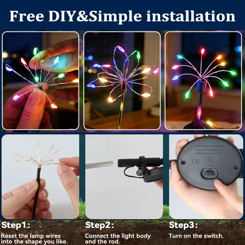 Lampes solaires LED en forme de fleur