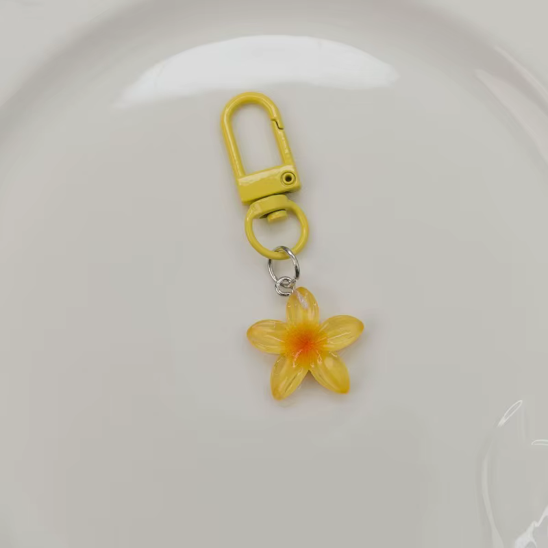 Porte-clés à fleurs mignons pour femmes, pendentif de sac en résine, bricolage, bijoux, décoration d'écouteurs, cadeau pour fille