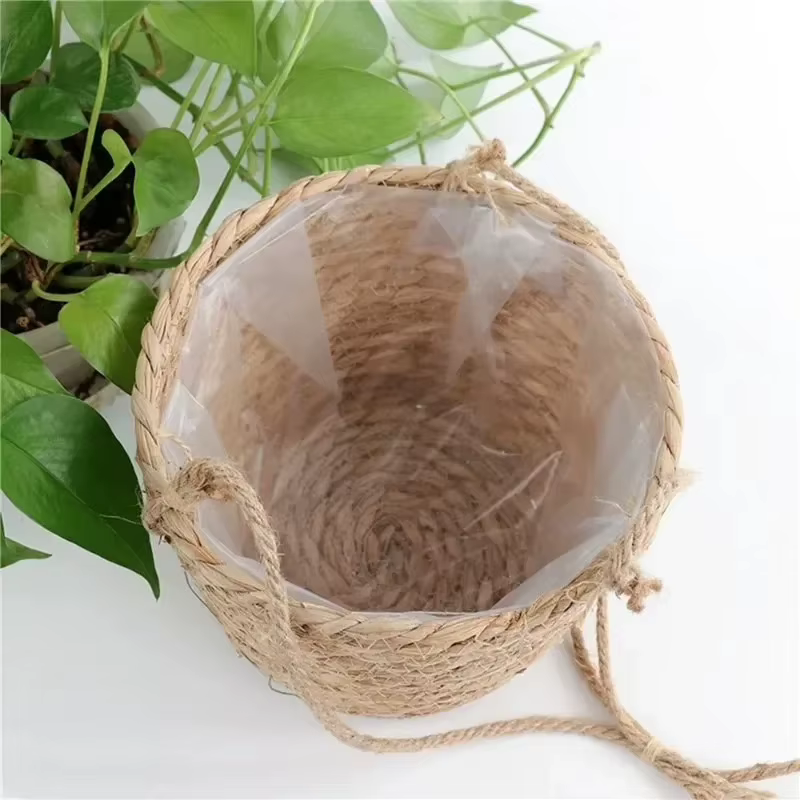 Pot suspendu de jardin en macramé