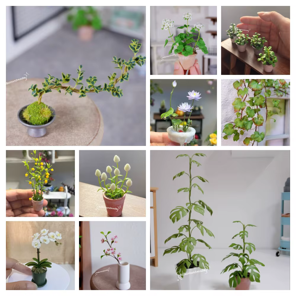Mini Pots de plantes en argile faits à la main