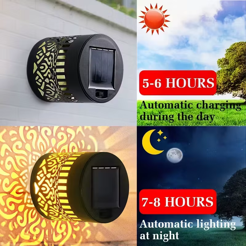 Projecteur Solaire Mandala Tournesol, Lumière Murale Extérieure pour Décoration de Jardin, Éclairage Paysager pour Patio, Jardin, Propriété, Porche, Cour