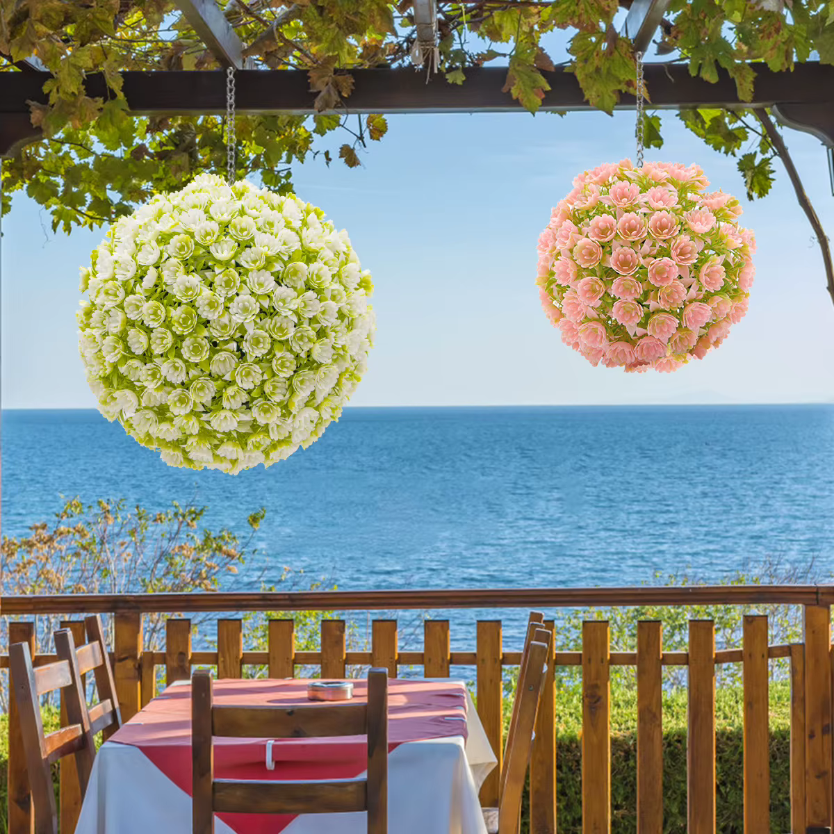 Boules de fleurs artificielles