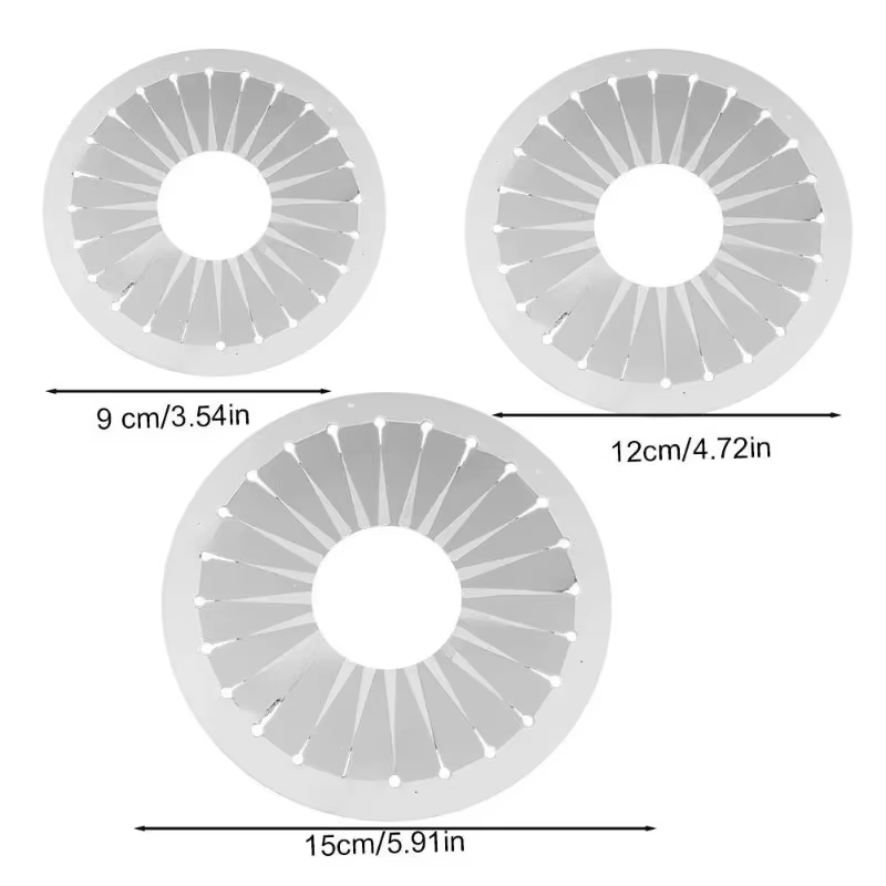 Outil de fabrication de rosettes en ruban transparent DIY de 9 cm, 12 cm, 15 cm, pour figurines de table et fleurs en ruban
