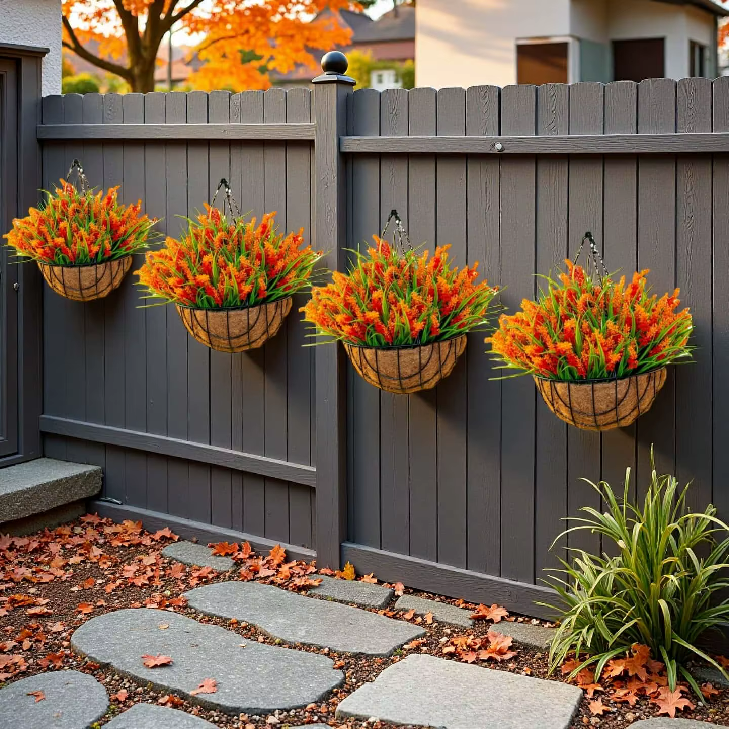 12 paquets d'herbe de lavande et de singe artificielle-arbustes verts en plastique résistant aux UV pour la décoration extérieure de jardin de maison