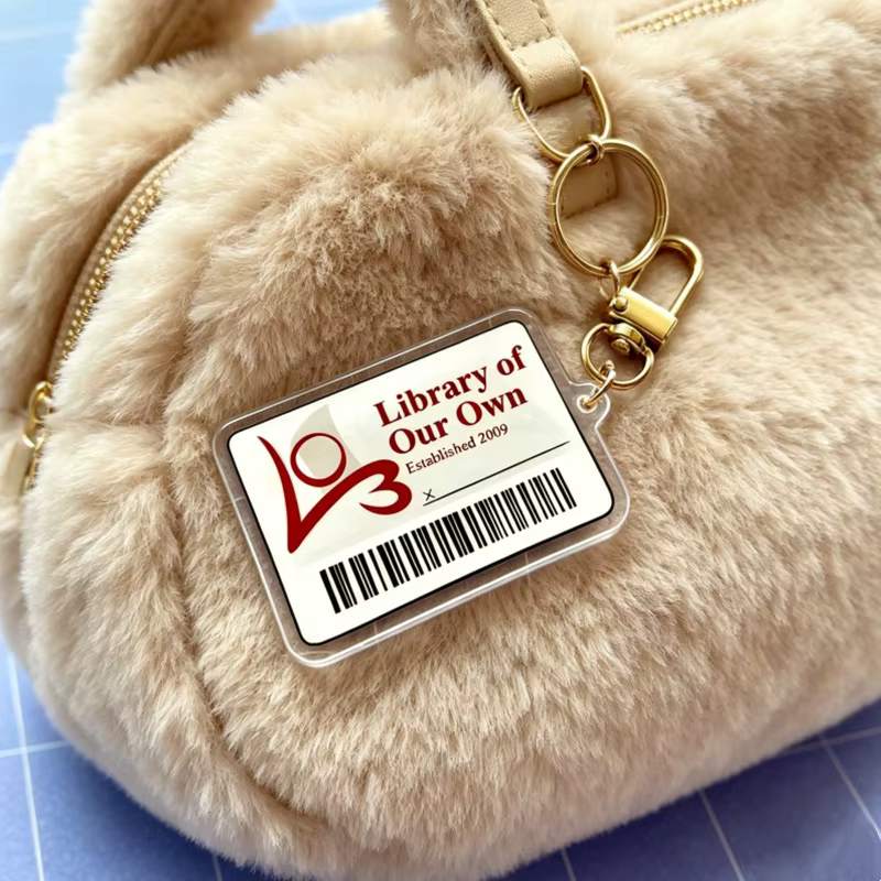 Porte-clés en acrylique avec logo LOOO, thème bibliothèque, cadeau pour les amoureux des livres, pendentif de 2,5 pouces, accessoire de sac
