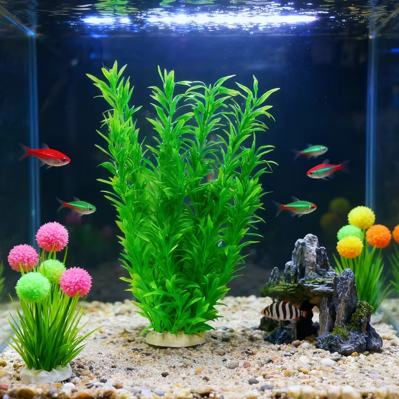 40 cm fait à la main plante aquatique paysage vert artificiel