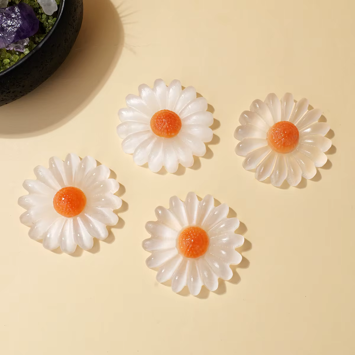 Fleur de sélénite blanche en cristal naturel
