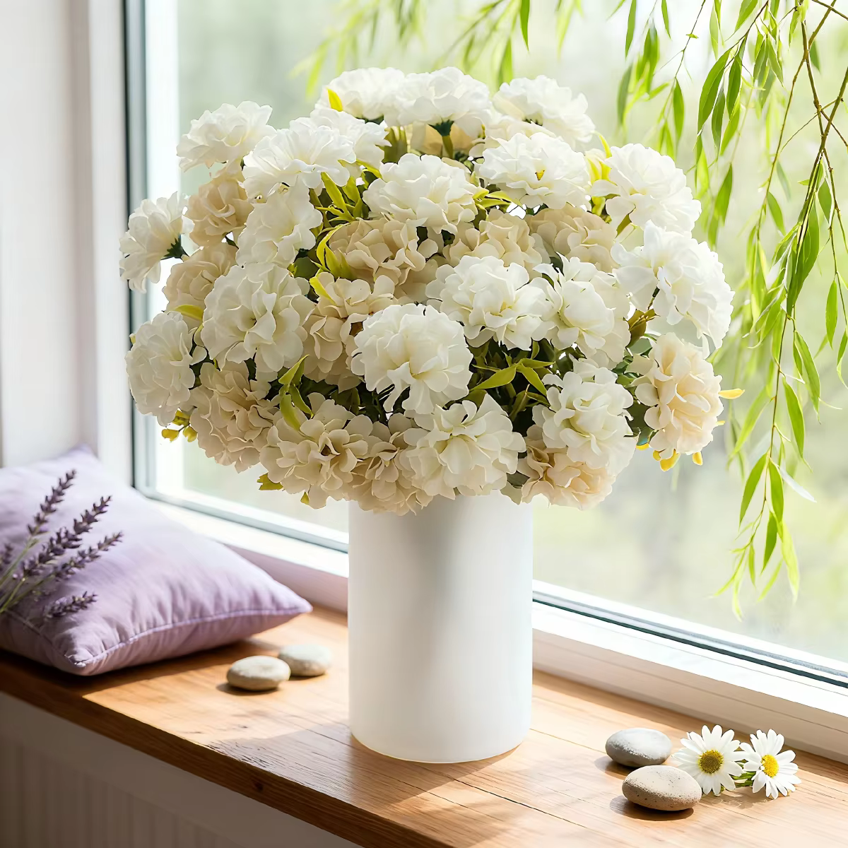 Fleurs artificielles en soie