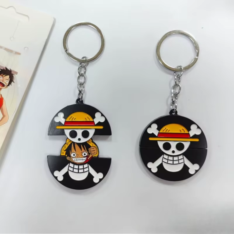 Porte-clés une pièce en métal rétractable, accessoire Luffy Ace Chopper