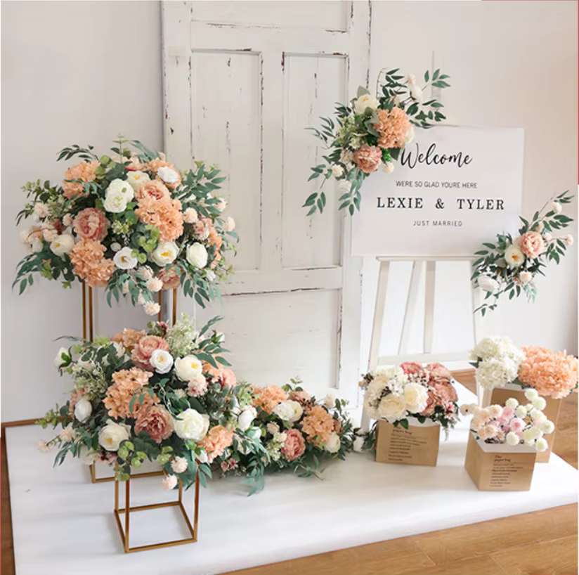 Fleurs artificielles pour décoration de mariage, scène de fête, fleurs de coin, toile de fond, décoration de maison, festival, boule florale