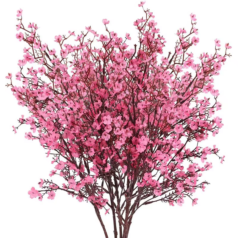 Fausses fleurs de cerisier roses et gypsophile (plantes artificielles)-pour bouquet de mariage bricolage