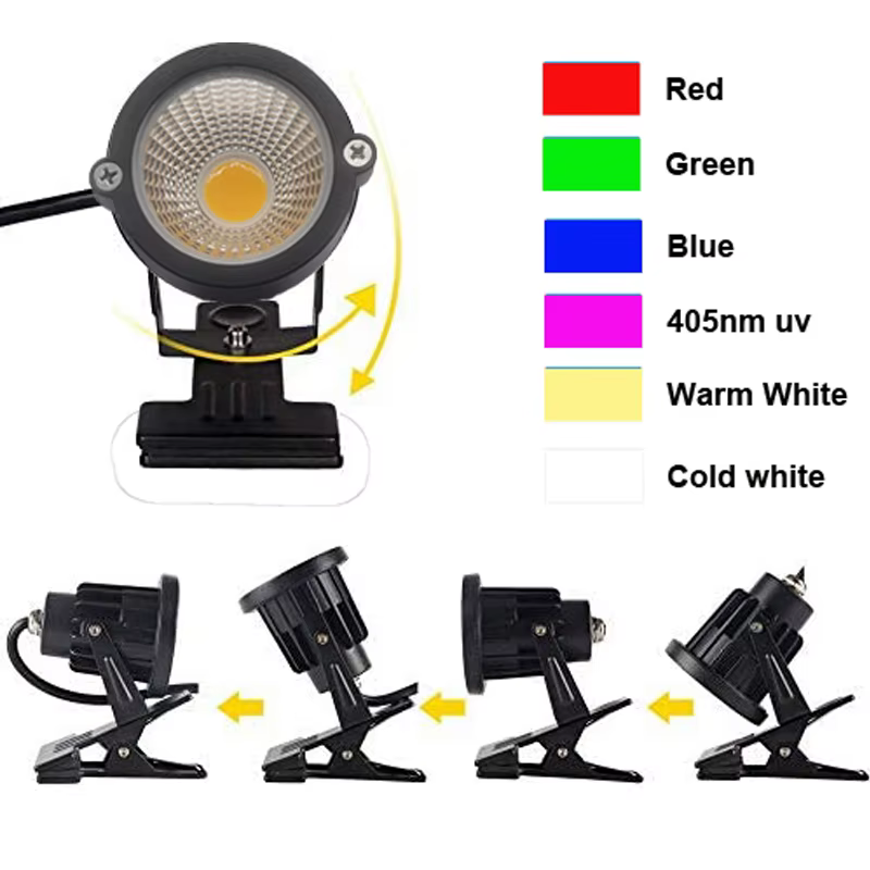 Pince LED Spot intérieur plantes décor Accent éclairage Clip sur lumières Uplight avec prise pour bureau