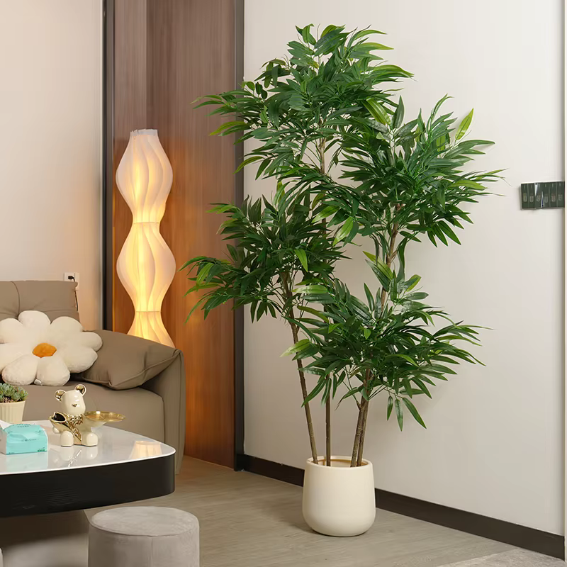 Grandes feuilles de bambou artificielles de 80-180 cm