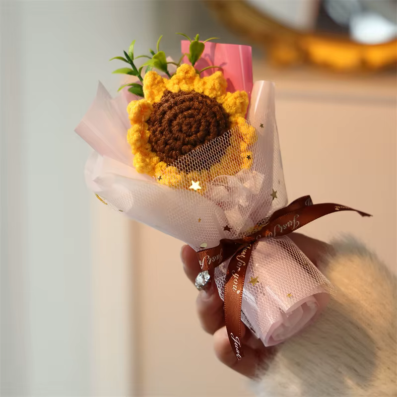 Mini Bouquet de tournesol au Crochet