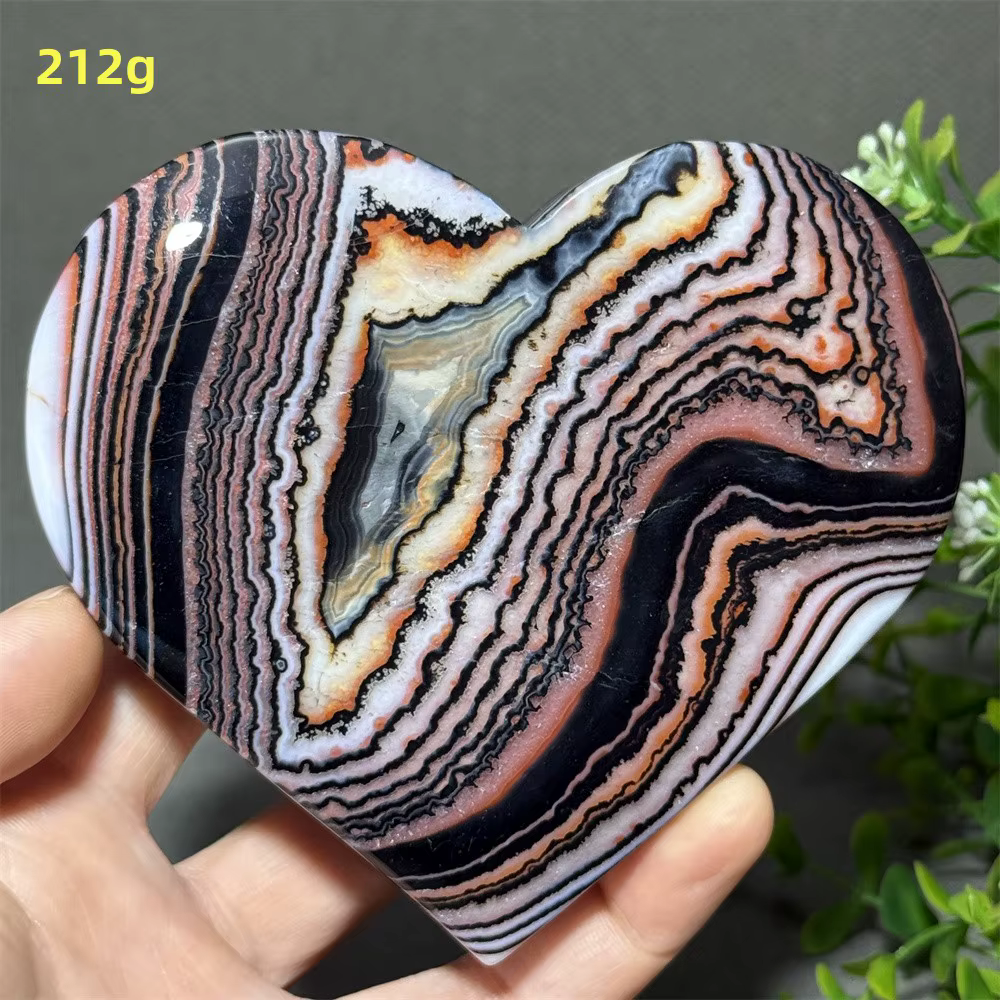 Agate florale naturelle à motif magnifique, cristal minéral en forme de cœur, ornements énergétiques pour la maison et le jardin, méditation, guérison, cadeau porte-bonheur