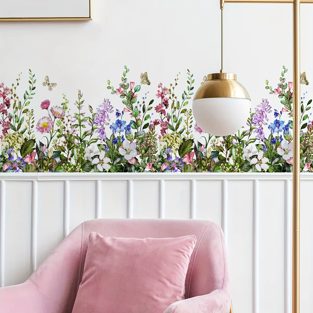 2 feuilles d'autocollants muraux – Designs floraux et botaniques pour un ambiance intérieure sans effort pour chambre à