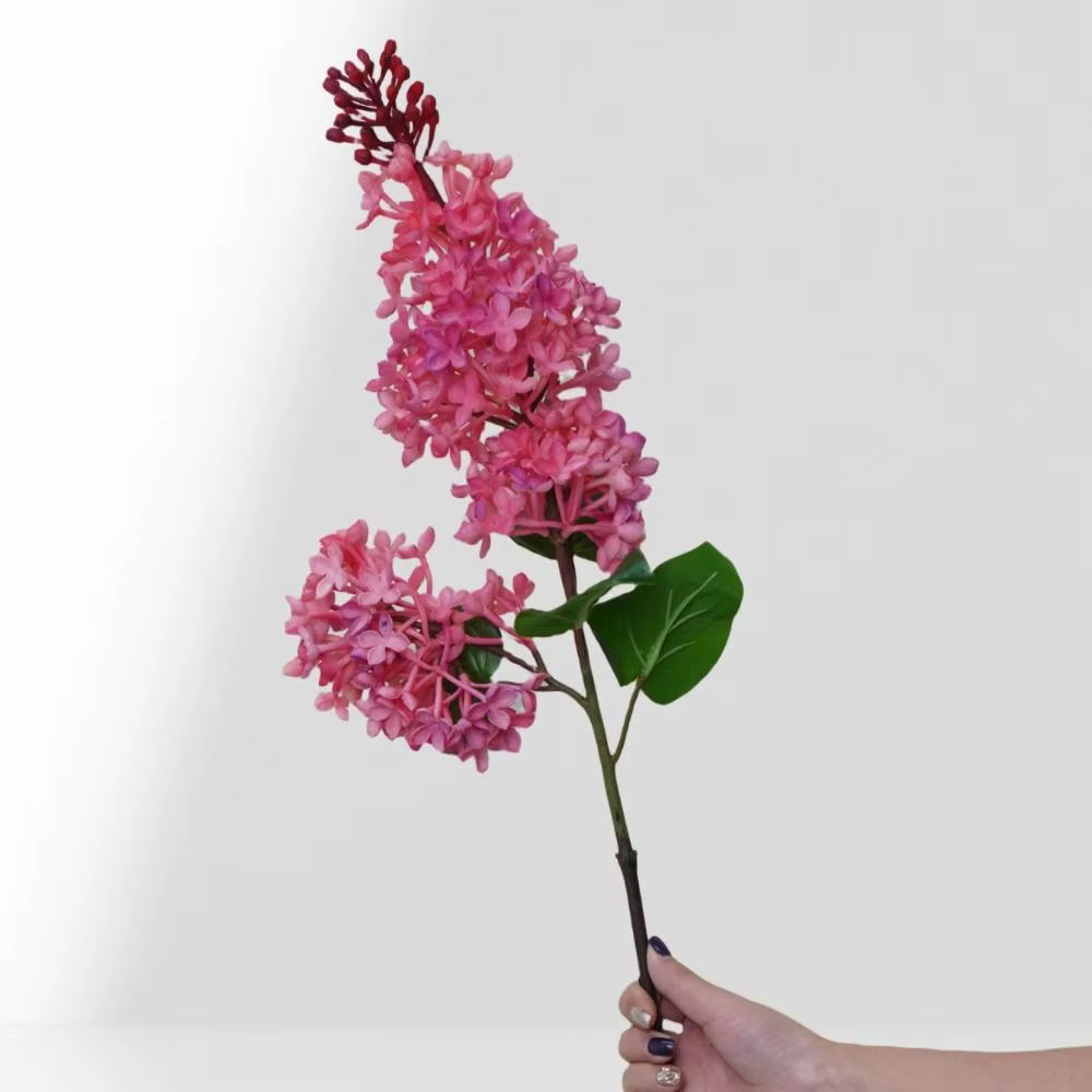 Nouvelle fleur artificielle en silicone rose lilas 75 cm