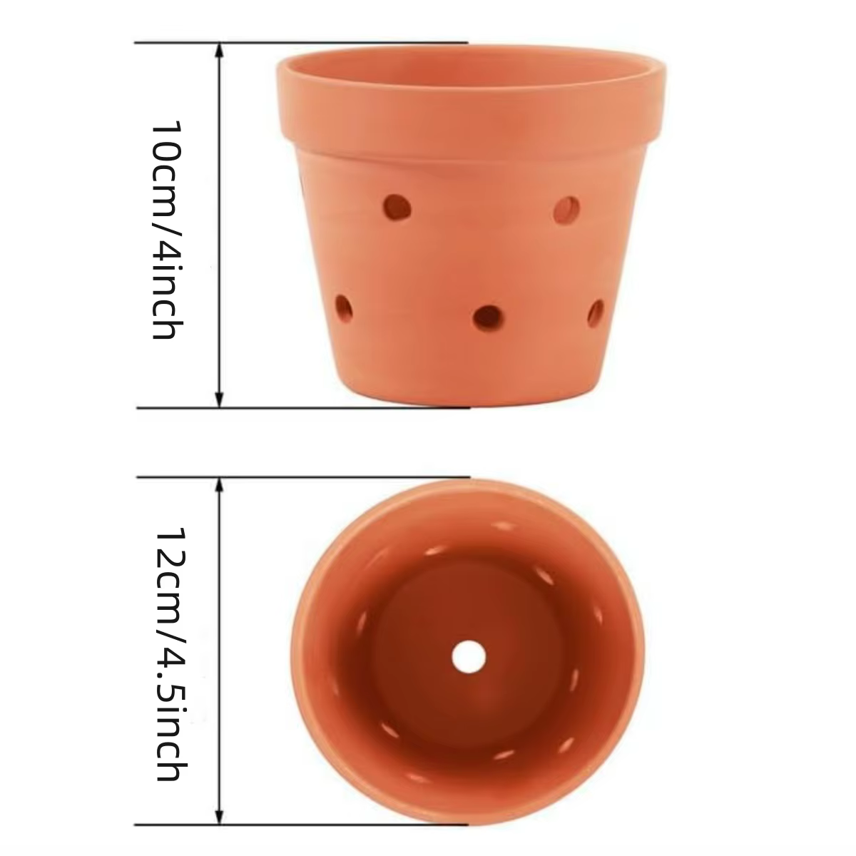 Pots d'orchidées en terre cuite avec trous