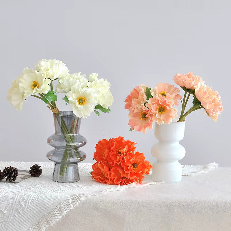 Fleur artificielle de coquelicot de maïs en silicone PU