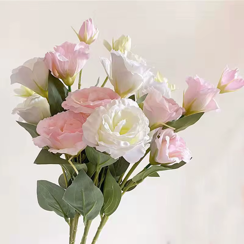 Fleurs artificielles en soie de Lisianthus de 27.5 pouces