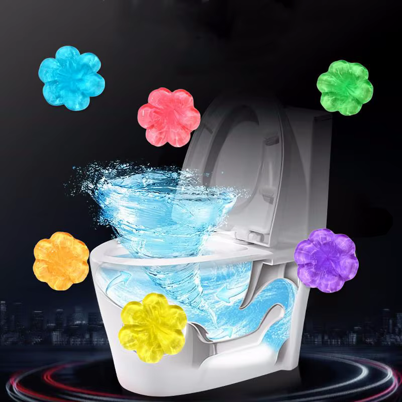 Gel nettoyant pour toilettes aromatique à fleurs, avec déodorant efficace, désinfection durable, parfum de salle de bain et élimination de la saleté, outils de nettoyage