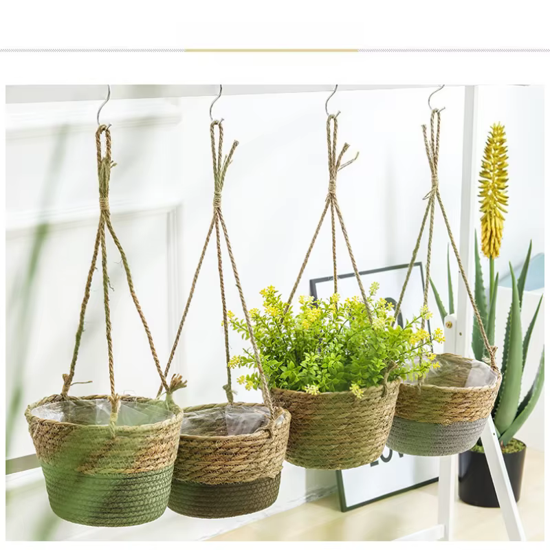 Pot suspendu de jardin en macramé