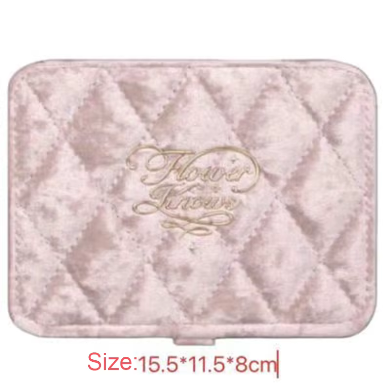 Boîte à bijoux rose irisée floquée Flower Knows - Étui organisateur pour bagues