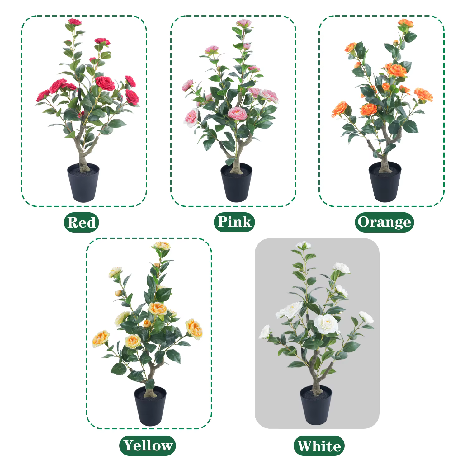 Arbre topiaire Camélia de 85 cm avec pot/support