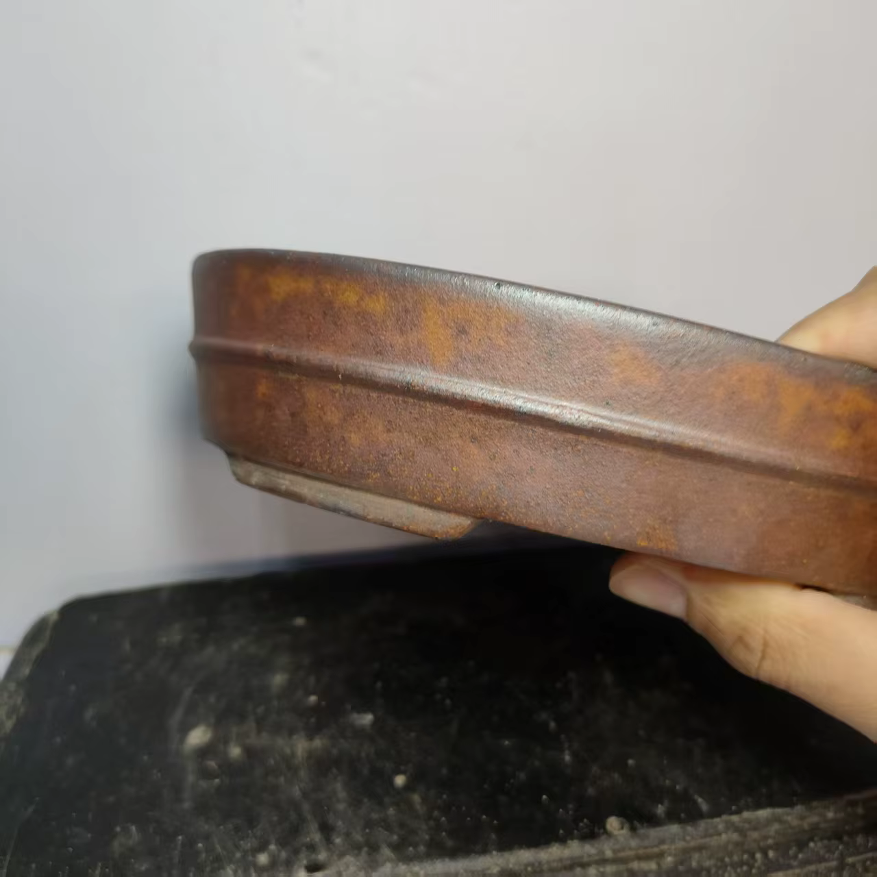 Pot de bonsaï non émaillé Yixing au bois de forme ovale