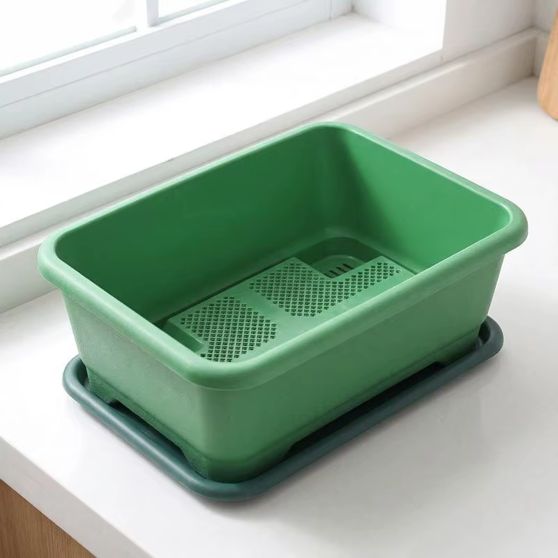 Jardinière rectangulaire incassable et résistante aux chocs avec trou de drainage