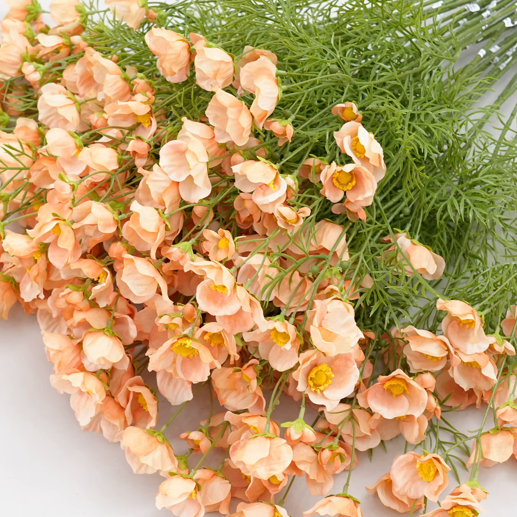 Branche de fleur artificielle de pavot Orange C2024