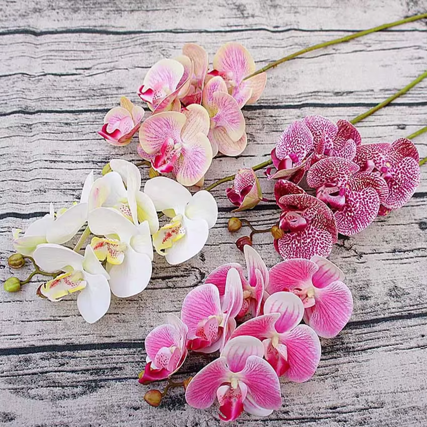 Fleurs artificielles 1 Bundle Papillon Orchidée Accueil Chambre Table Arrangement Décor Mariage Belle Bouquets Fleur Cadeaux De Noël