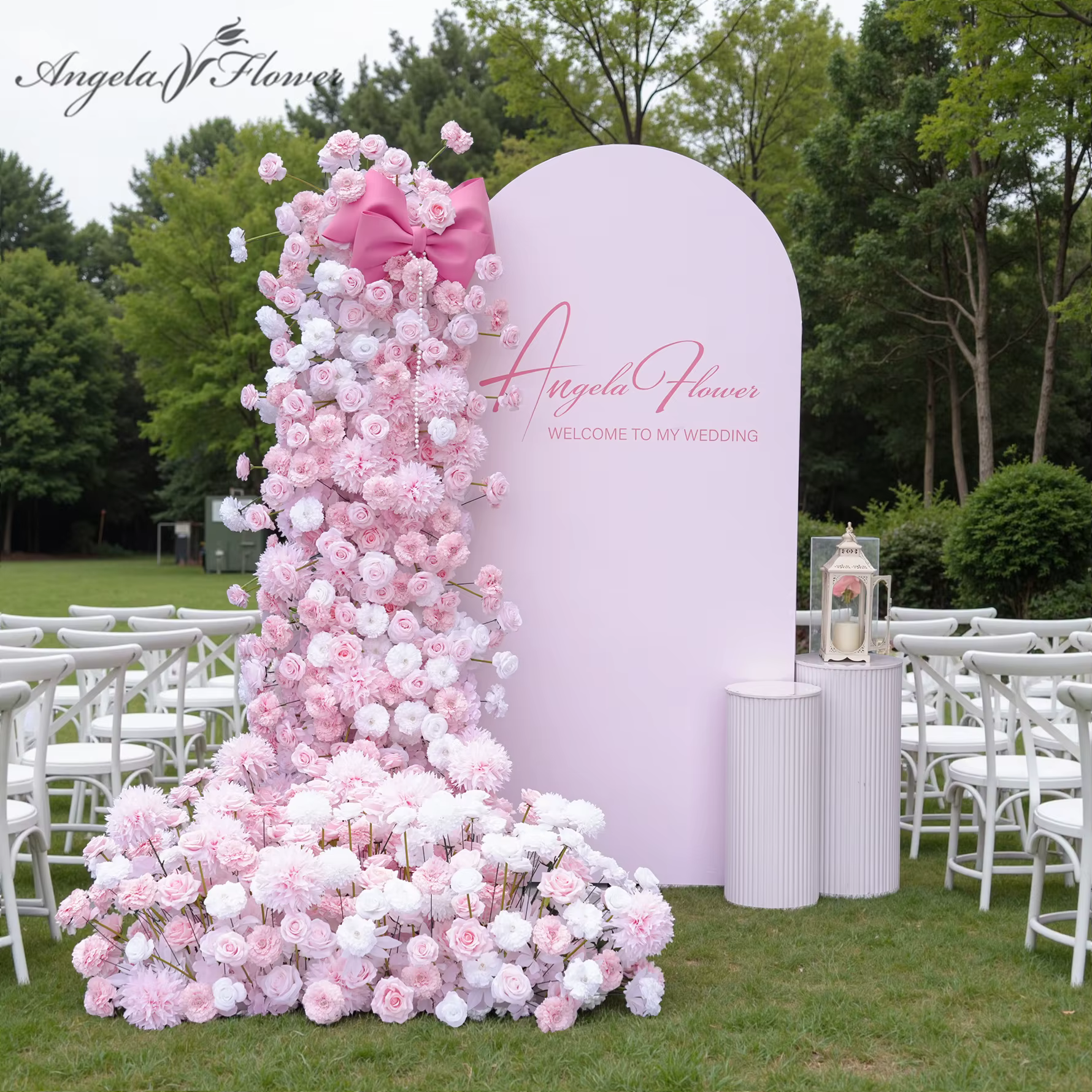 A8986 luxe frais Rose blanc