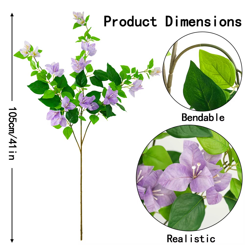 Bougainvillea artificielle florale à longue tige plantes