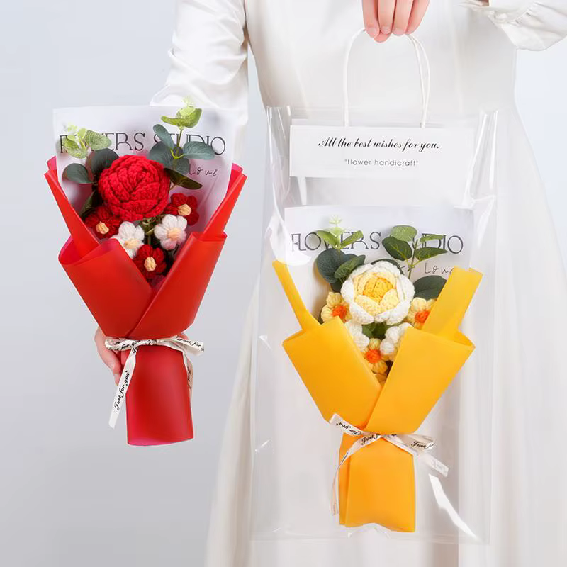 Bouquet de fleurs artificielles roses et tournesols