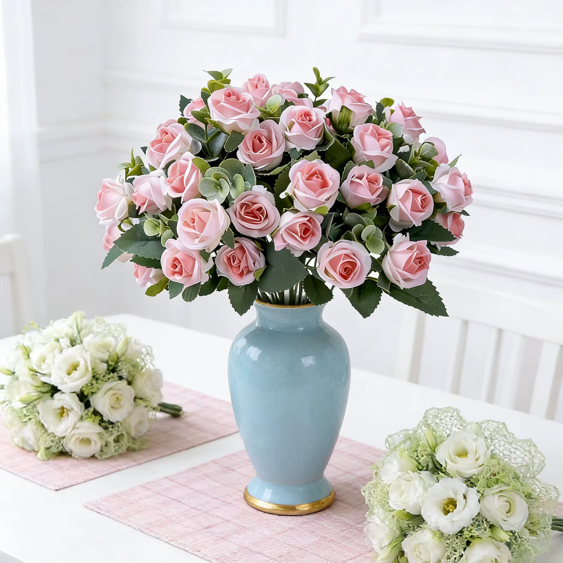 Roses artificielles en soie