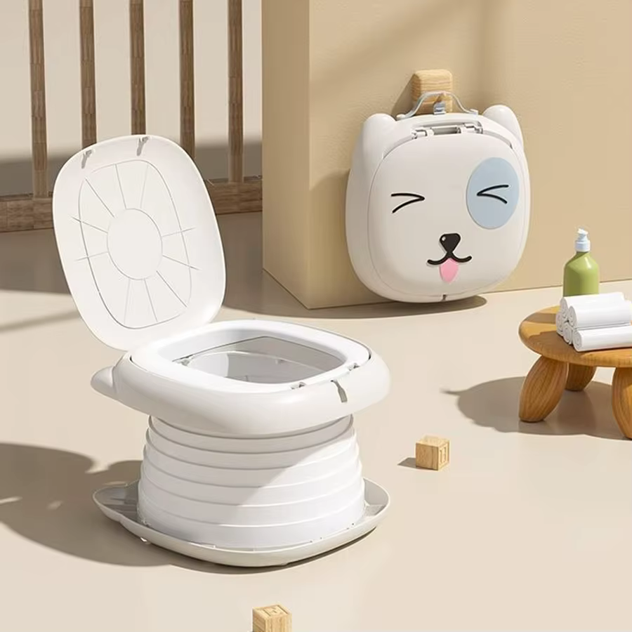 Pot portable pour tout-petits, pot pliable pour l'apprentissage de la propreté, pour voiture, camping, intérieur, extérieur, salle de bain pour bébés, enfants