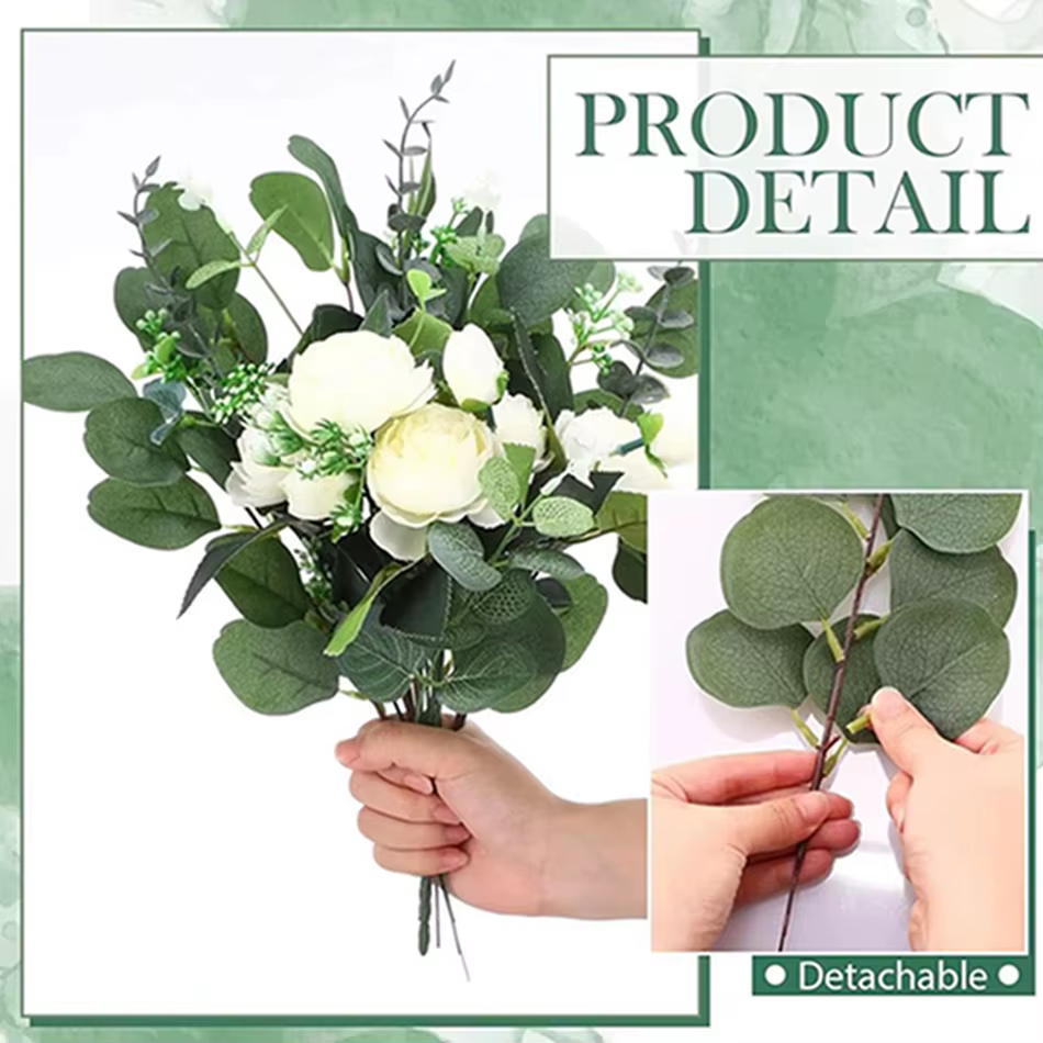 20pcs plante Artificielle vert combinaison BRICOLAGE mariée bouquet mariage fleur jardin salle à manger table centre