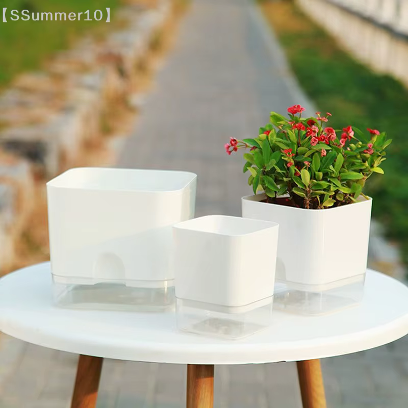 【SSummer10】Nouveau pot de fleurs en plastique auto-arrosant magnétique - Corde en coton auto-absorbante - Pot