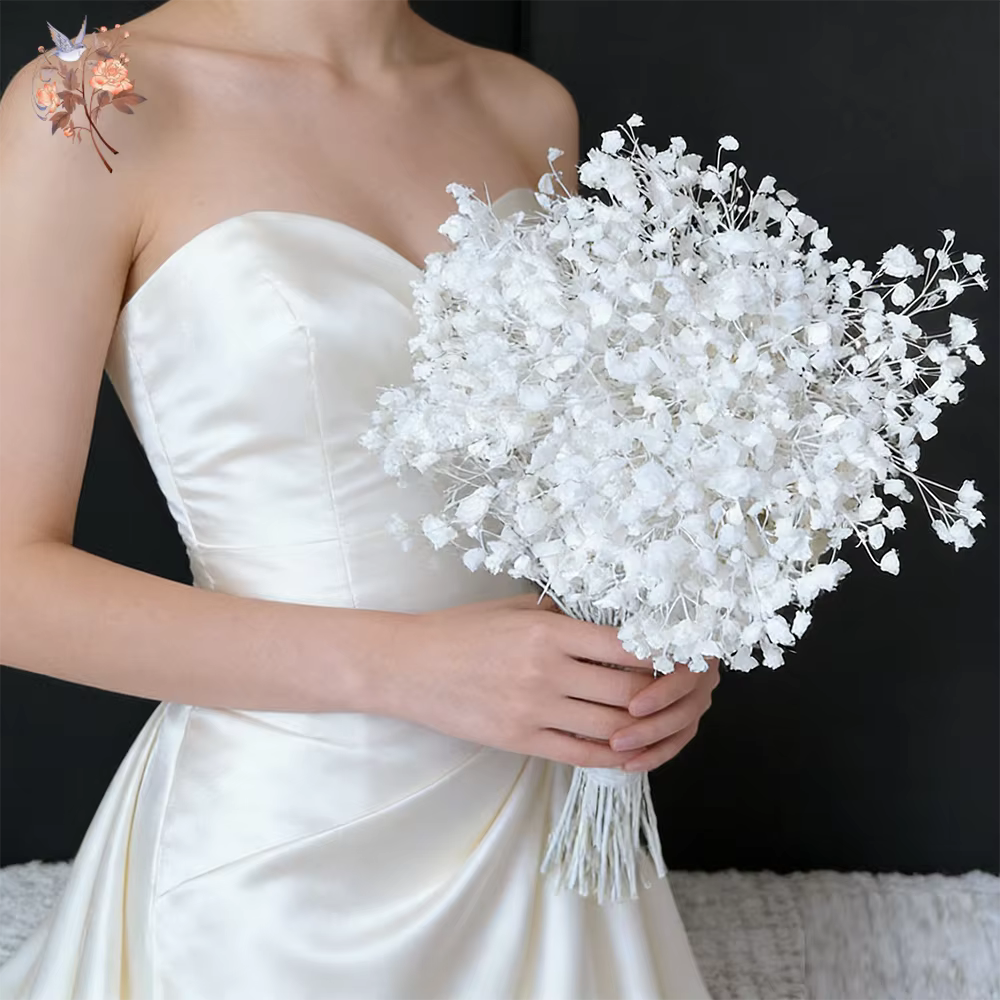 Fleurs de Gypsophile Blanches Séchées Naturelles